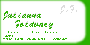 julianna foldvary business card
