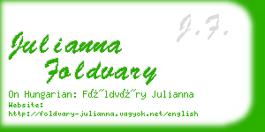 julianna foldvary business card